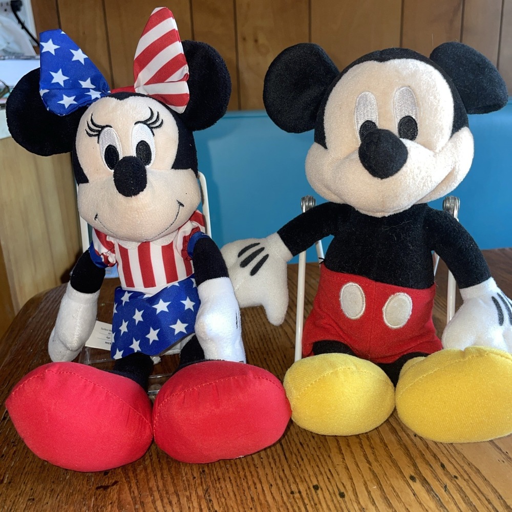 Disney Licensed Mickey & Minnie Mouse Stuffed10", Pair of Plush‎
